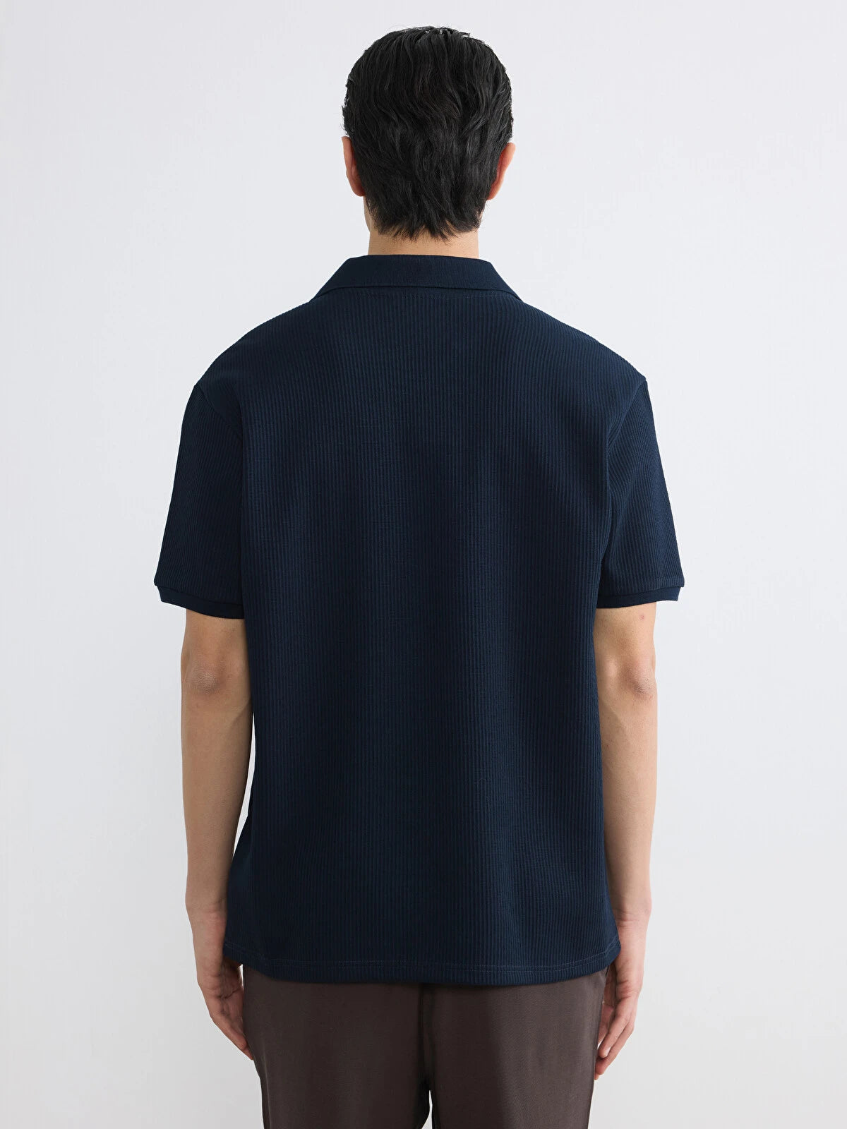 ZARA MEN Drop shoulder Polo T-shirt Navy blue